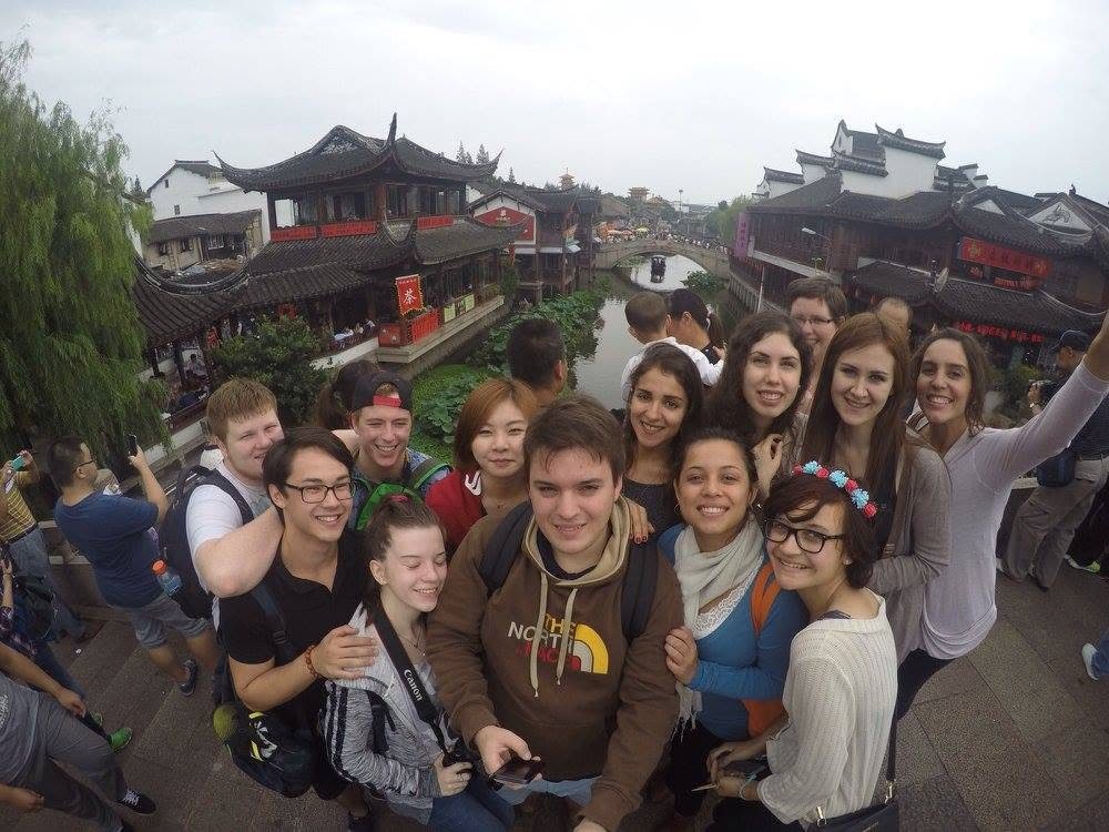 With classmates in the old town